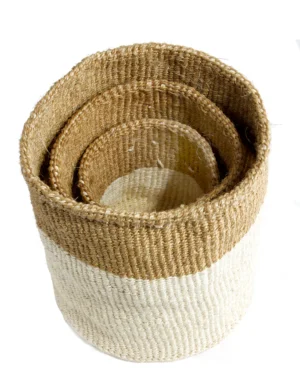 3 Piece Dual Tone Sisal Baskets