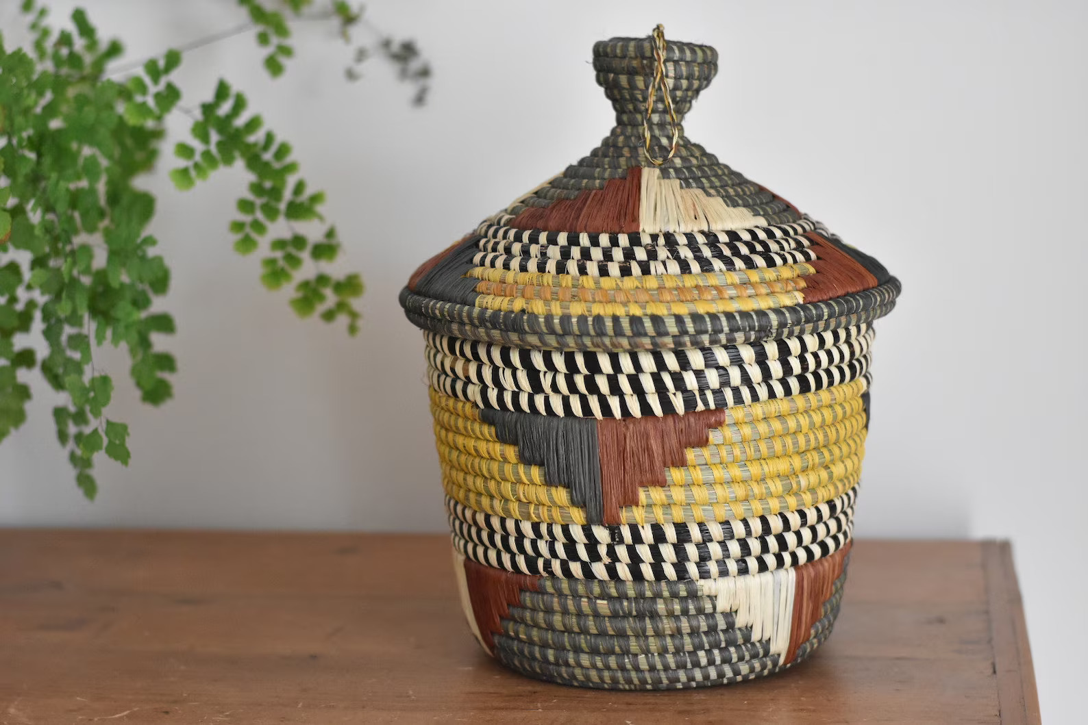 african storage basket with lid