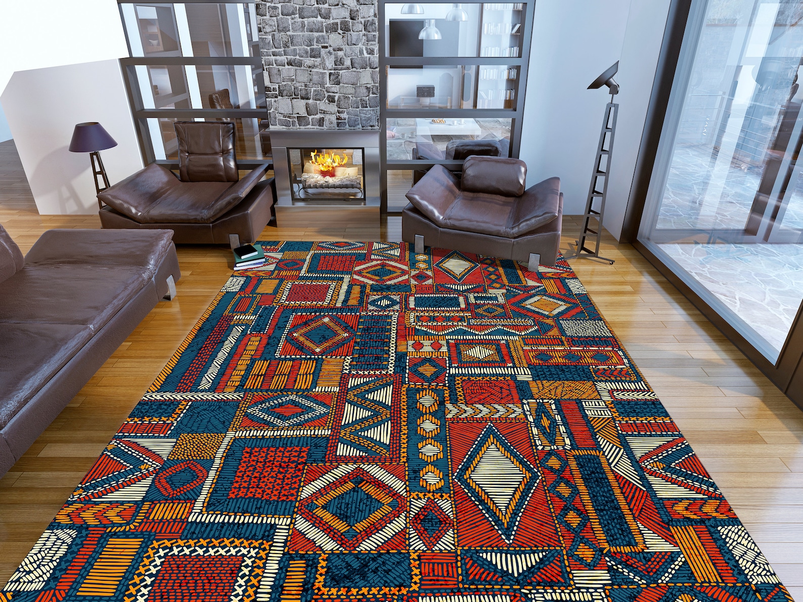 colorful african rug