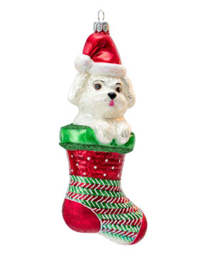 Maltese Dog Christmas Ornament