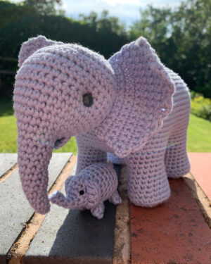 Mama Elephant And Baby Crochet Toy