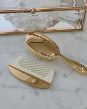 Gold-plated baby hair brush