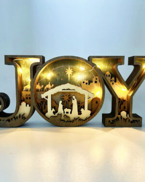 3-D Wooden Joy Letter With Lights