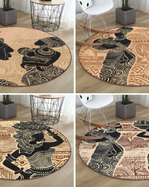 Round Ethnic Floor Rug