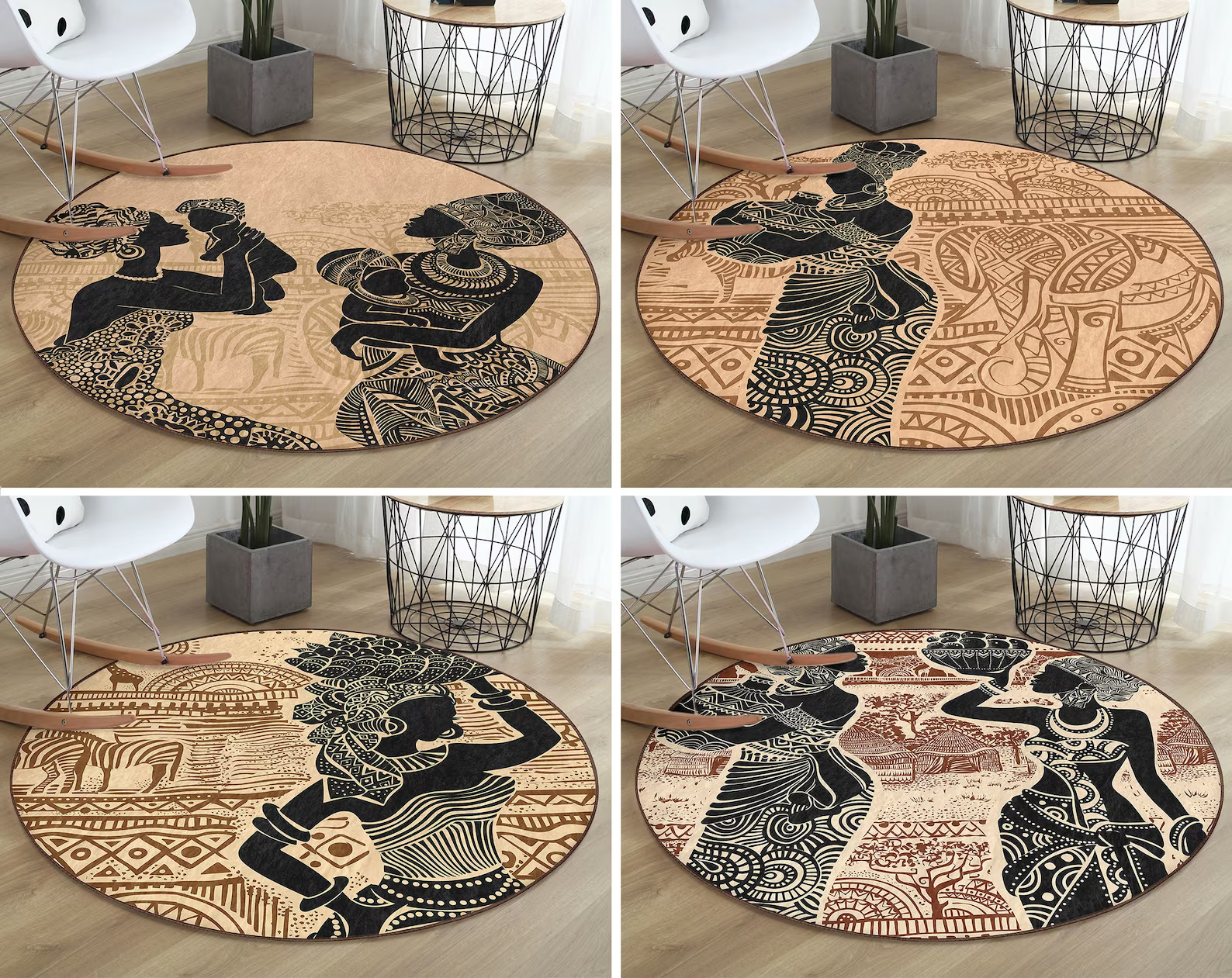 round ethnic rug