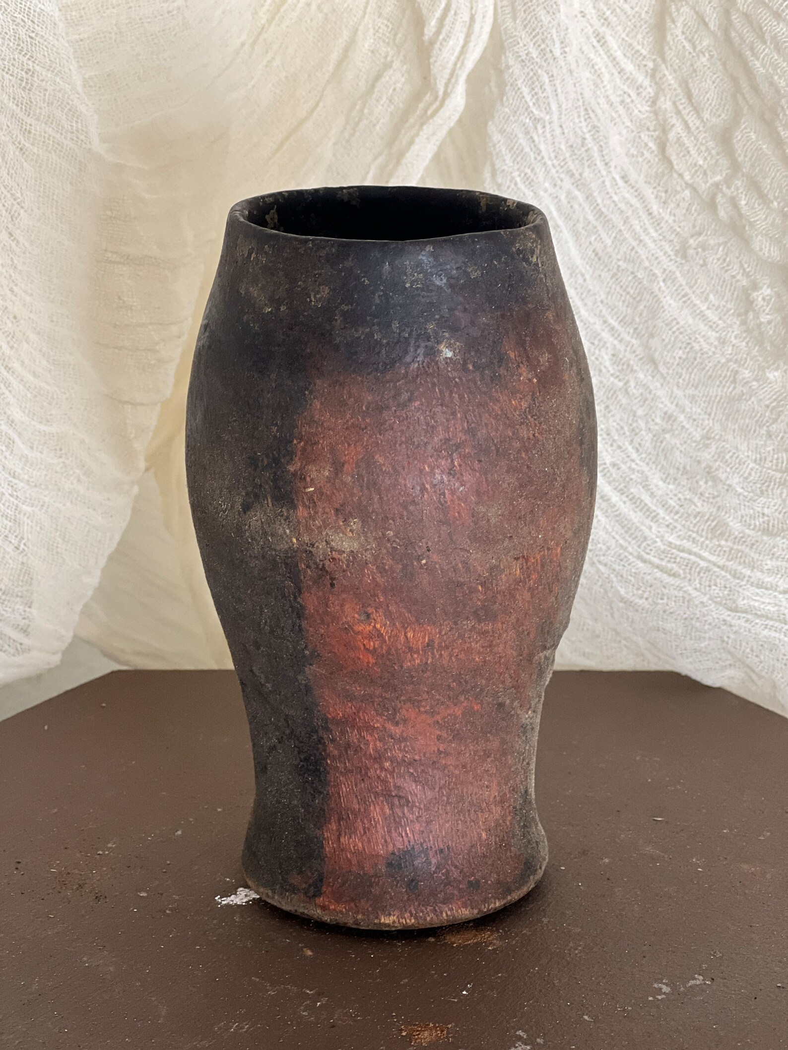 vintage iroko vase