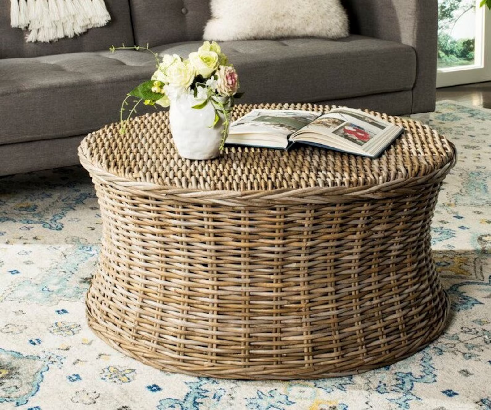 wicker round table
