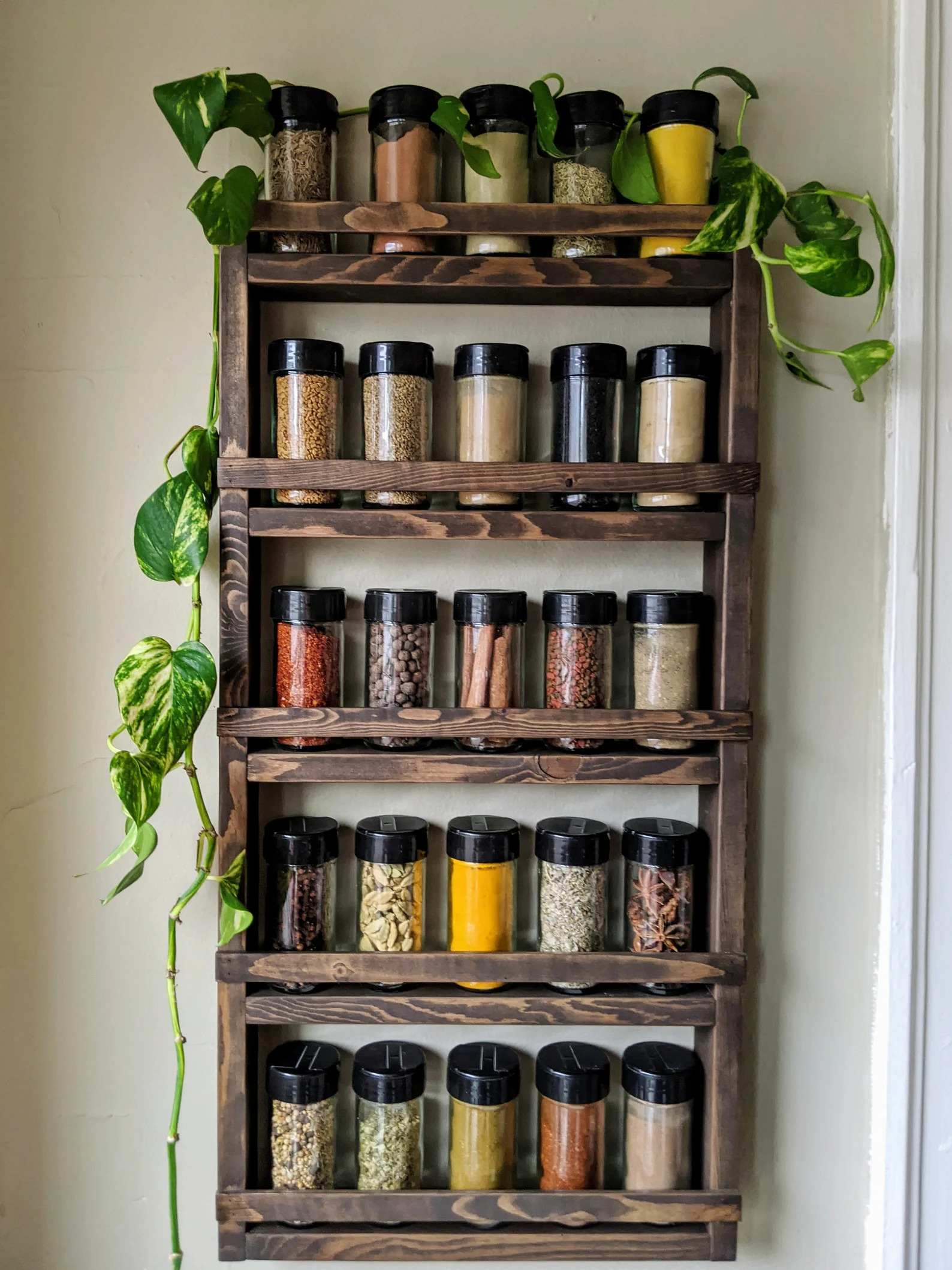 wooden spice rack