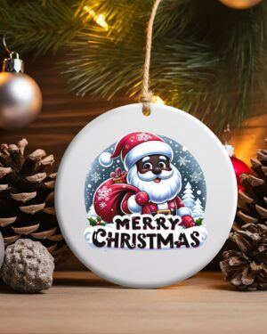 Black Santa Ornament