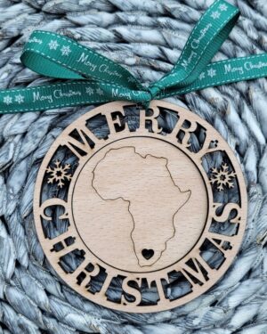 Wooden Africa-Map Christmas Decoration