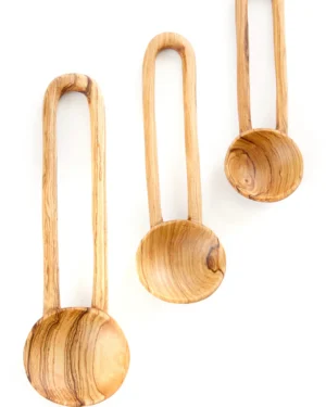 Wild Olive Wood Loop Handle Spoons Set
