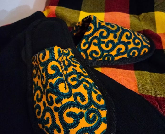 African Print Yellow Ankara Slipons