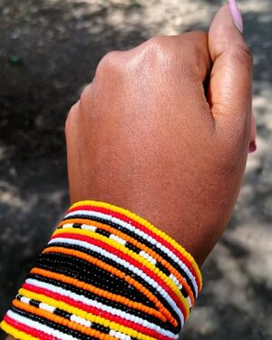 Black and Yellow Maasai Beaded Bracelet