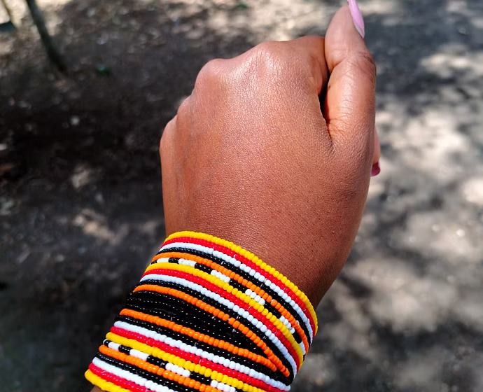 Black and Yellow Maasai Beaded Bracelet