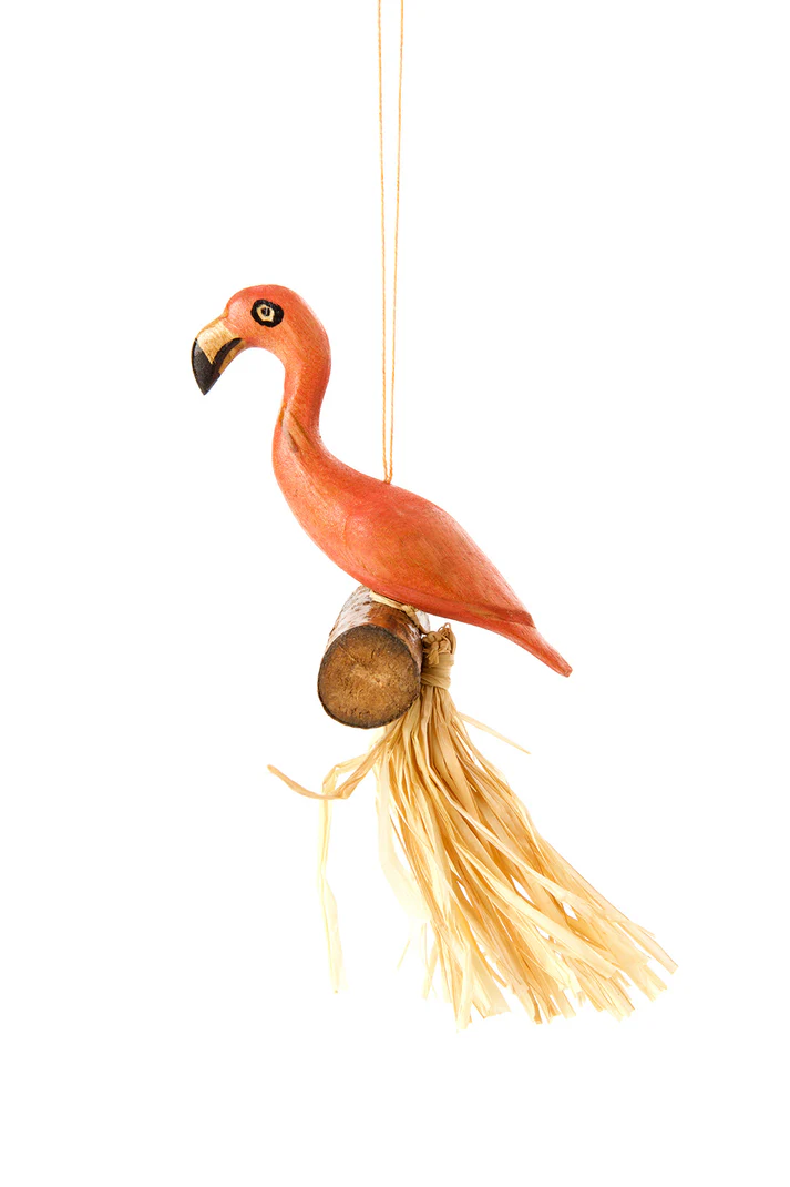 Flamingo Handcrafted Jacaranda Sculpture