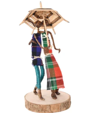 Handcrafted Banana Fiber Couple  Sculpture