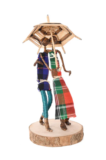 Handcrafted Banana Fiber Couple Sculpture