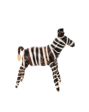 Handcrafted Banana Fiber Zebra Sculpture