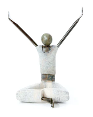Inua Mikono Yogi Stone & Metal Sculpture