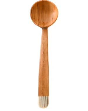 Ufupa Wild Olive Wood Ladle with Etched Bone
