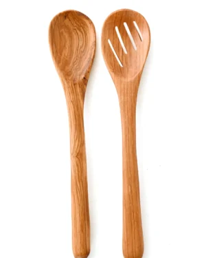 Olive Wooden Slatted Salad Servers