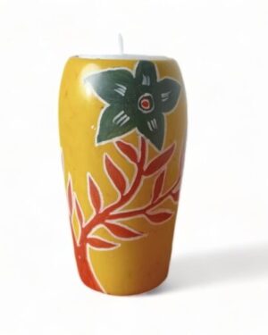 Nyekundu Stem Yellow Hand Crafted Candle Holder