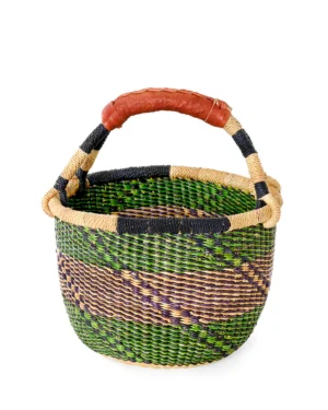 Kijani Khaki Elephant Grass Basket