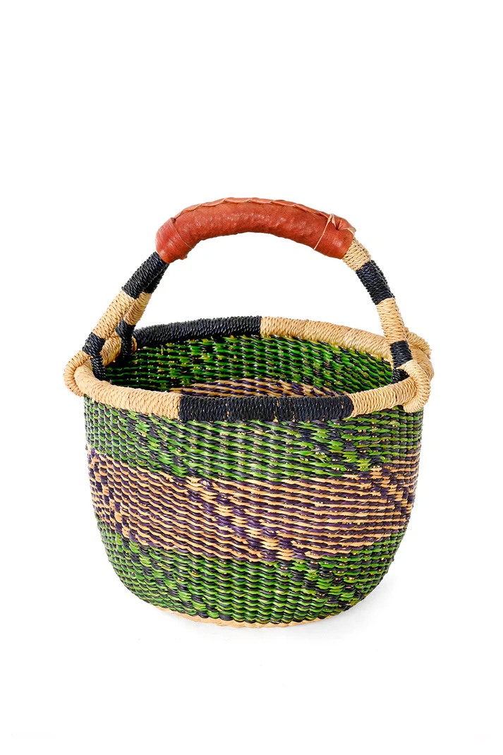 Kijani Khaki Elephant Grass Basket