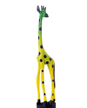 Lemon Lime Twiga Handcrafted Jacaranda Sculpture