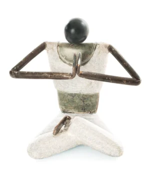 Maombi Yogi Stone & Metal Sculpture