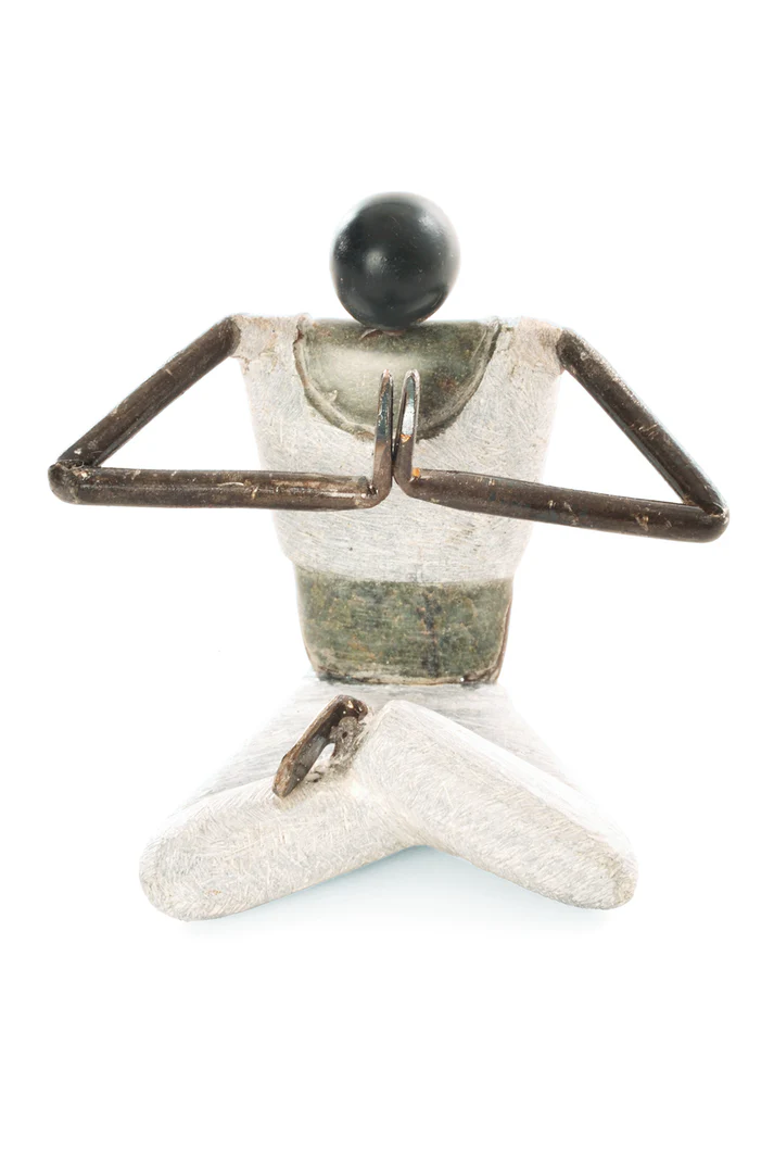 Maombi Yogi Stone & Metal Sculpture