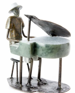 Muziki  Yogi Stone & Metal Sculpture