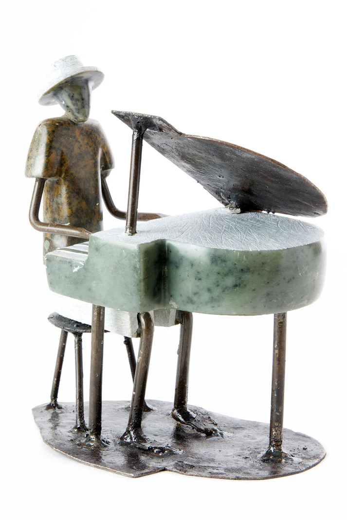 Muziki Yogi Stone & Metal Sculpture