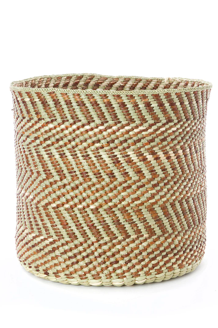 Nutmeg-White Milulu ya Iringa Reed Baskets