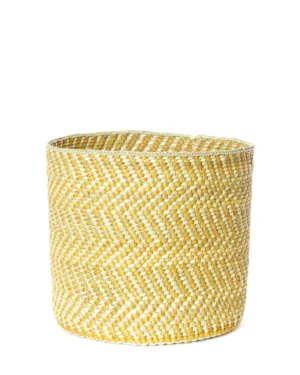 Yellow-White Milulu ya Iringa Reed Baskets