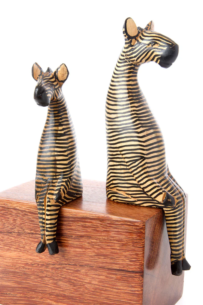 Zebra Handcrafted Jacaranda Sculpture