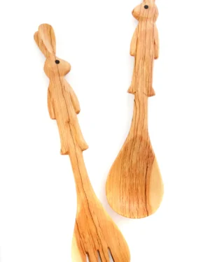 Sungura Wood Archer Salad Servers