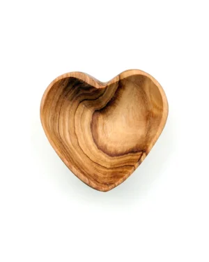 Miniature Heart-Shaped Olive Wood Bowl