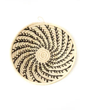 Kikao Cream Coiled Sata Baskets with Black Swirls